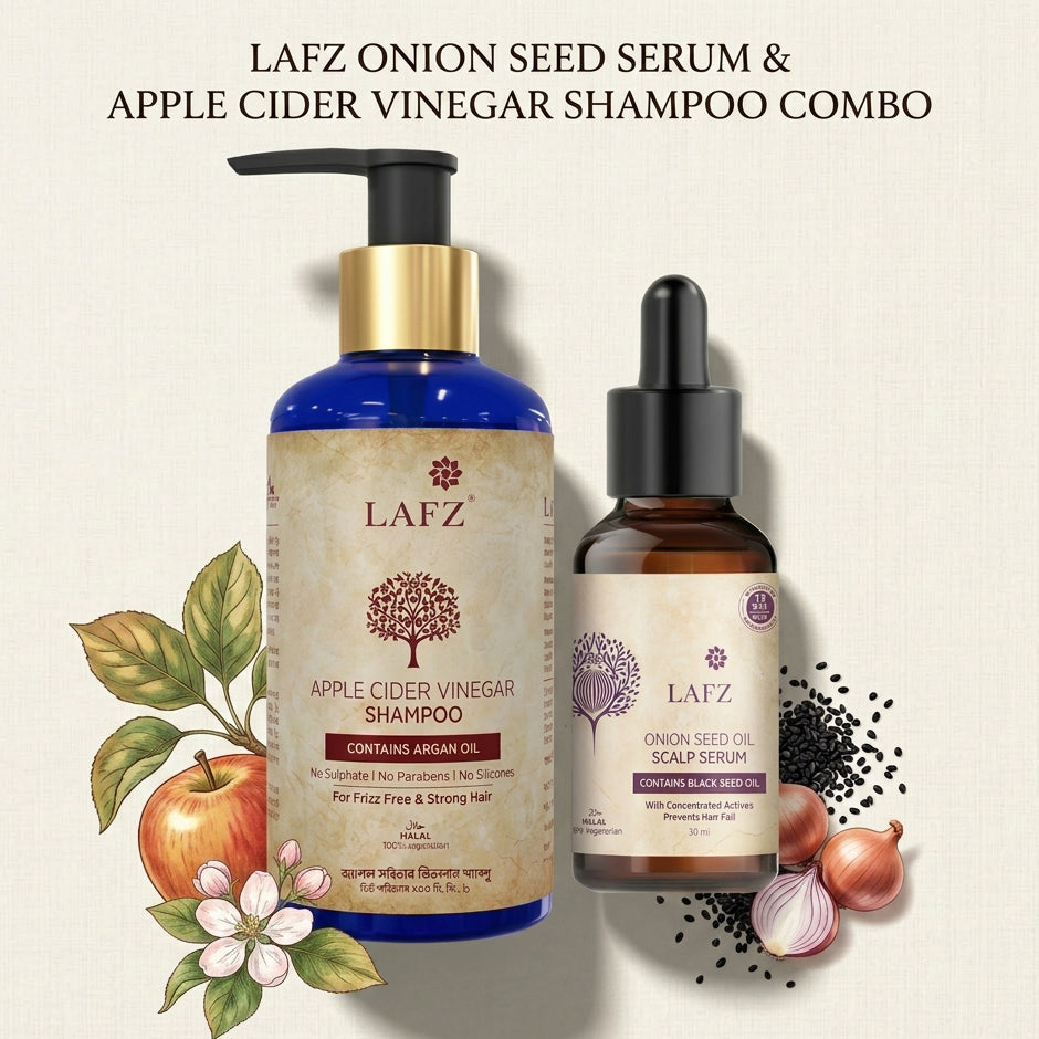 Lafz Onion Seed Serum &amp; Apple Cider Vinegar Shampoo Combo