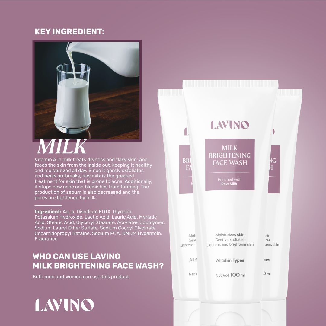 Lavino Milk Brightening Face Wash (100ml)