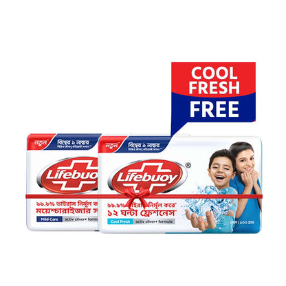 Lifebuoy Skin Cleansing Soap Bar Care 100gm With Cool Fresh Soap 100gm Free