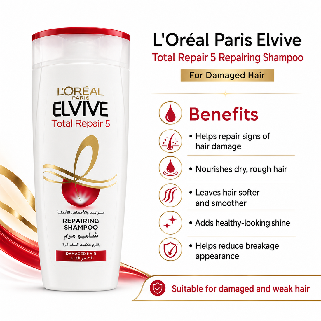 Loreal Paris Elvive Total Repair 5 Repairing Shampoo (400ml)