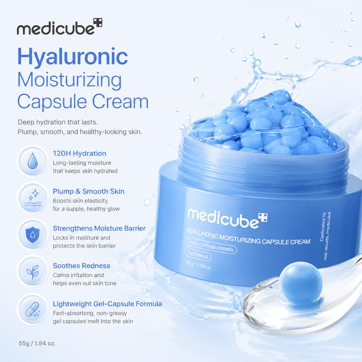 Medicube Hyaluronic Moisturizing Capsule Cream (55gm)