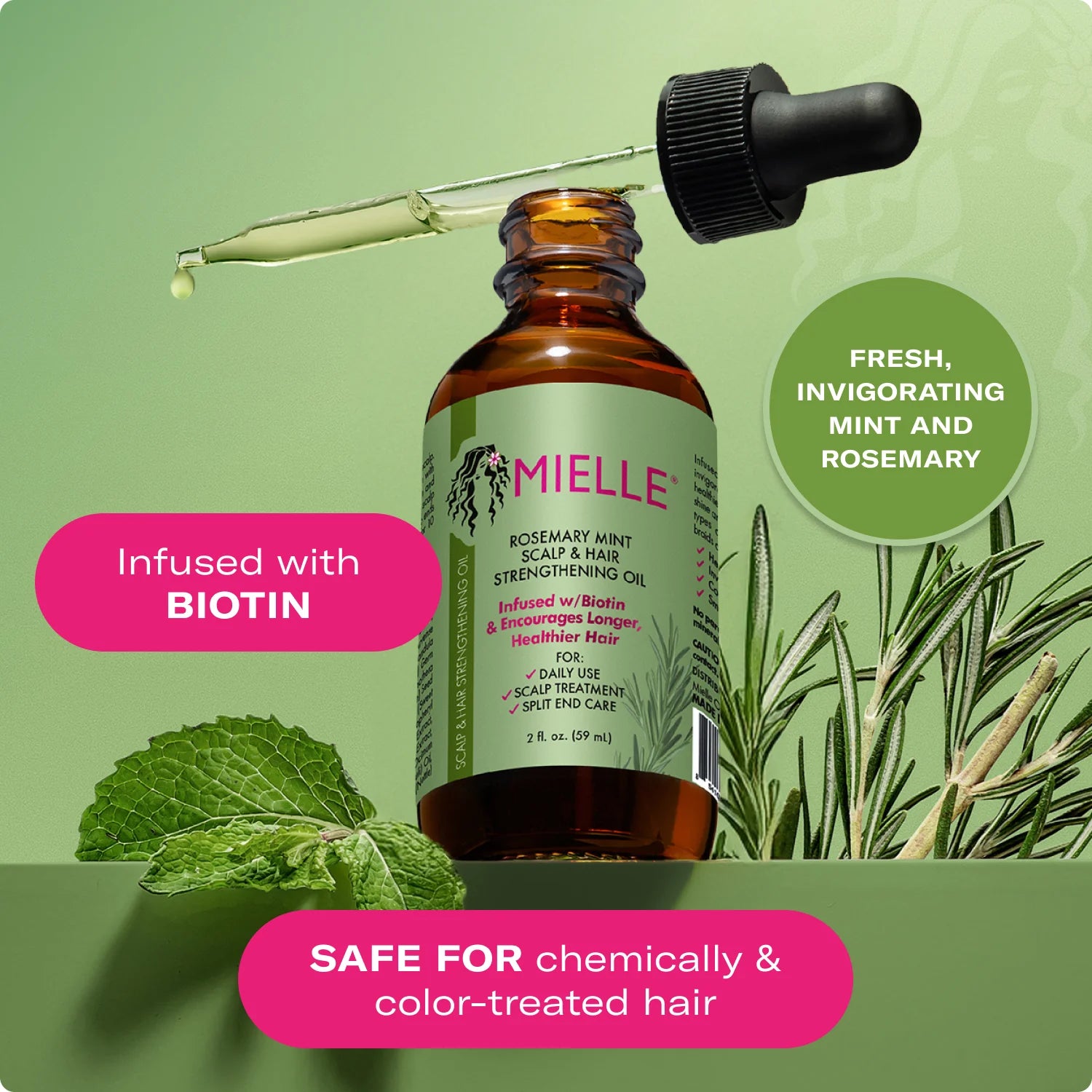 Mielle Rosemary Mint Scalp &amp; Hair Strengthening Oil (59ml)
