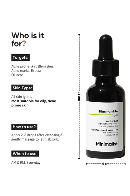 Minimalist Niacinamide 10% face serum (30ml) use