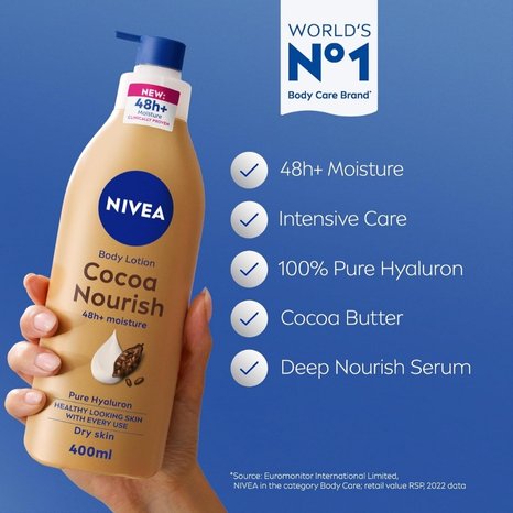 Nivea Cocoa Nourish 48h+ Moisture Body Lotion 400ml