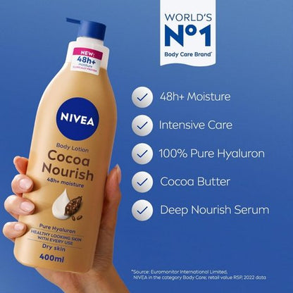 Nivea Cocoa Nourish 48h+ Moisture Body Lotion 400ml