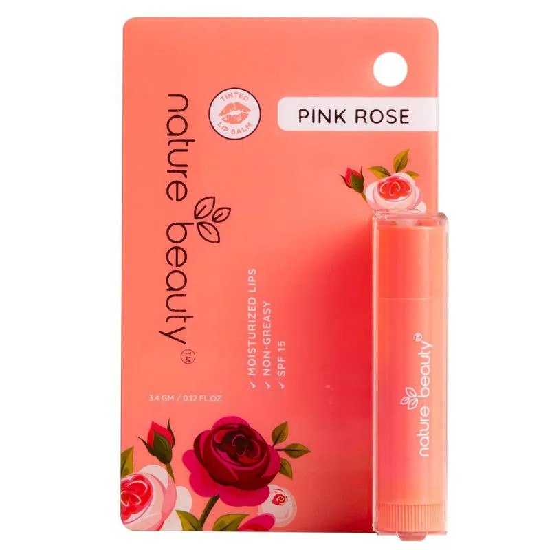 Nature Beauty Pink Rose Tinted Lip Balm (3.4g)