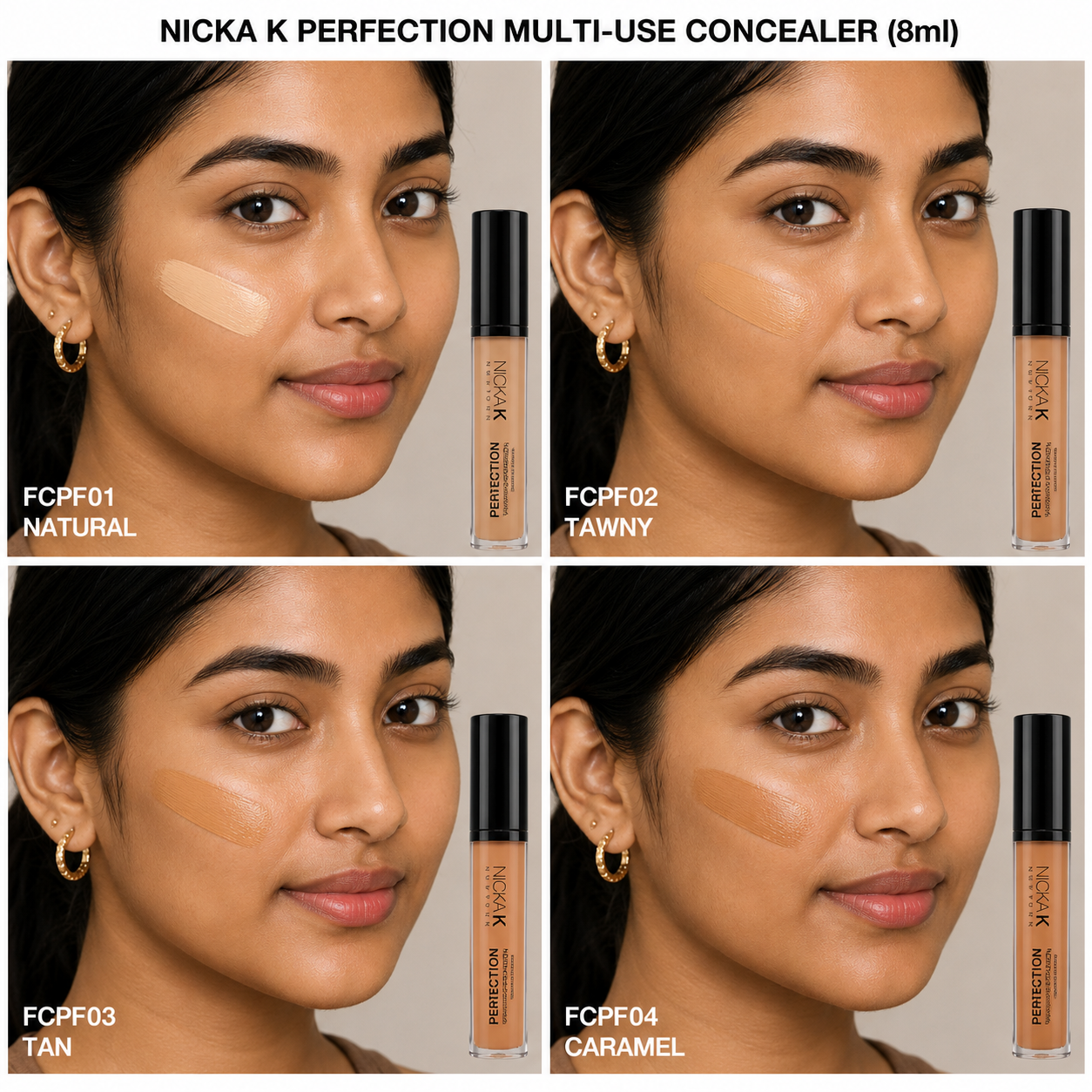 Nicka K Perfection Multi-use Concealer (8ml) swatches on face
