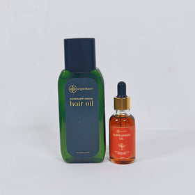Organikaon Face &amp; Hair Combo (Organikaon Kumkumadi Oil 30ml + Rosemary Plus Onion Hair Oil 150ml)