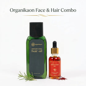 Organikaon Face &amp; Hair Combo (Organikaon Kumkumadi Oil 30ml + Rosemary Plus Onion Hair Oil 150ml)