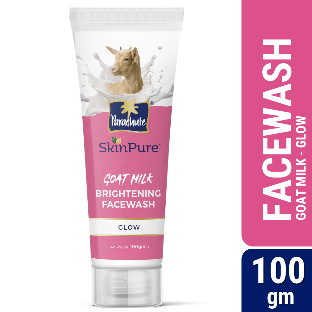 Parachute SkinPure Goat Milk Brightening Facewash, For Bright &amp; Glowing Skin, Prevents Dry &amp; Dull Skin ,All Skin Types, No Parabens, Sulphate (100gm)