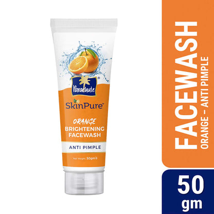 Parachute SkinPure Orange Brightening Facewash, Anti Pimple, For Bright, Glowing, Pimple Free Skin, All Skin Types, No Parabens, Sulphate (50gm)