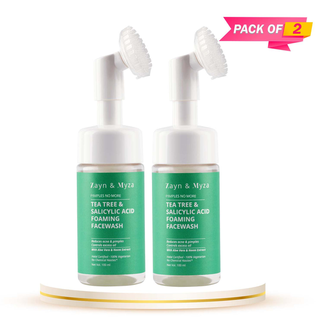 Zayn &amp; Myza Tea Tree and Salicylic Acid Foaming Face Wash for Women (100ml) - Pack of 02