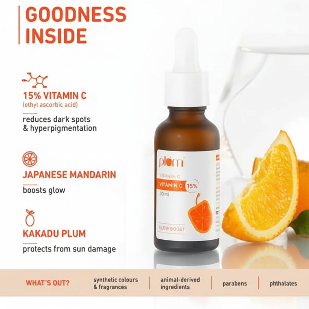Plum Mandarin &amp; Vitamin C 15% Glow Boost Serum (30ml)-1