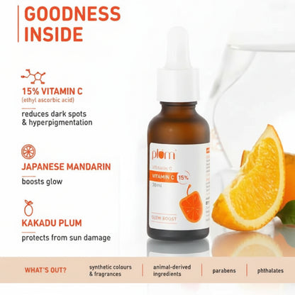 Plum Mandarin &amp; Vitamin C 15% Glow Boost Serum (30ml)-1