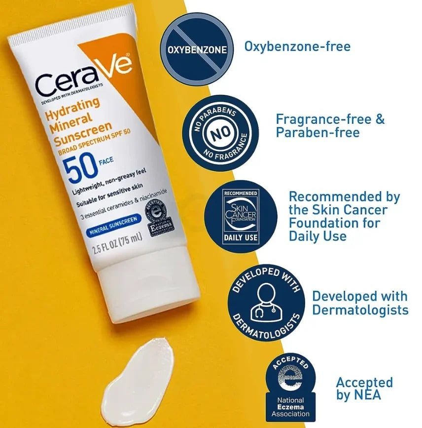 Cerave Hydrating Sunscreen Broad Spectrum SPF50 75ml