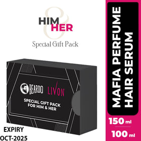 Beardo Special Gift Pack - Beardo Mafia Perfume Body Spray 120ml &amp; Livon Hair Serum 100ml