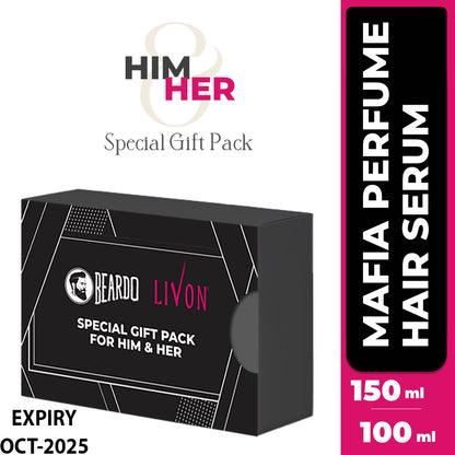 Beardo Special Gift Pack - Beardo Mafia Perfume Body Spray 120ml &amp; Livon Hair Serum 100ml