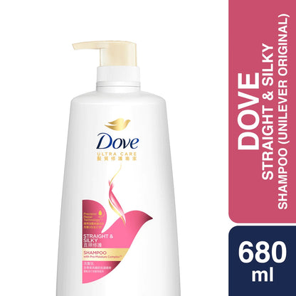 Dove Straight &amp; Silky Shampoo 680ml (Unilever Original)