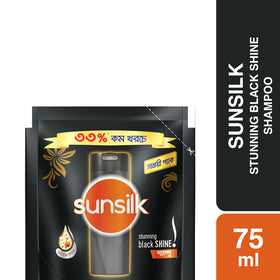 Sunsilk Shampoo Stunning Black Shine 340ml (Pouch 75ml Free)