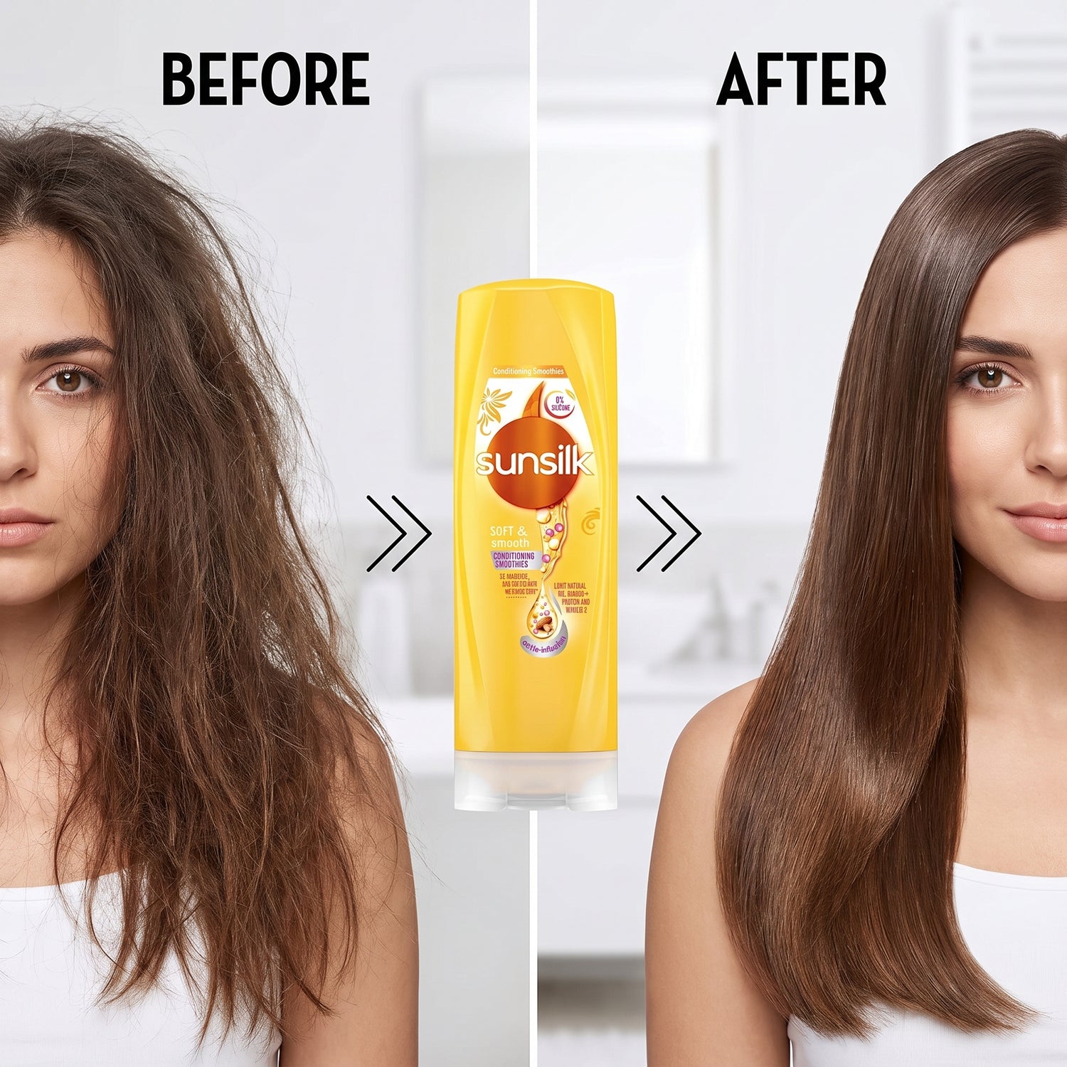 Sunsilk Soft &amp; Smooth Conditioner 300ml before after 