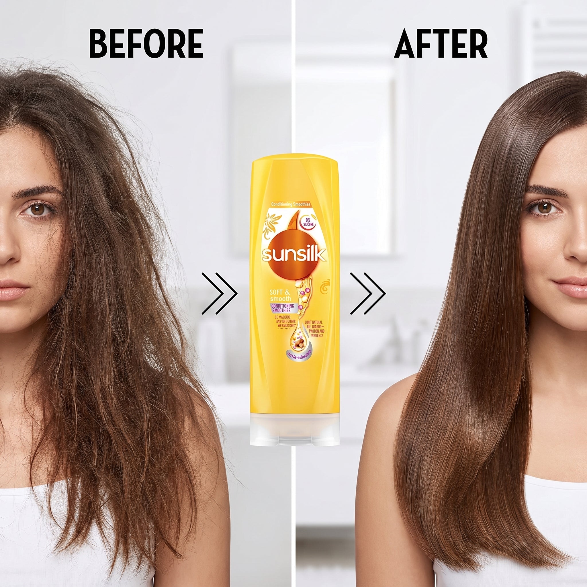 Sunsilk Soft &amp; Smooth Conditioner 300ml before after 
