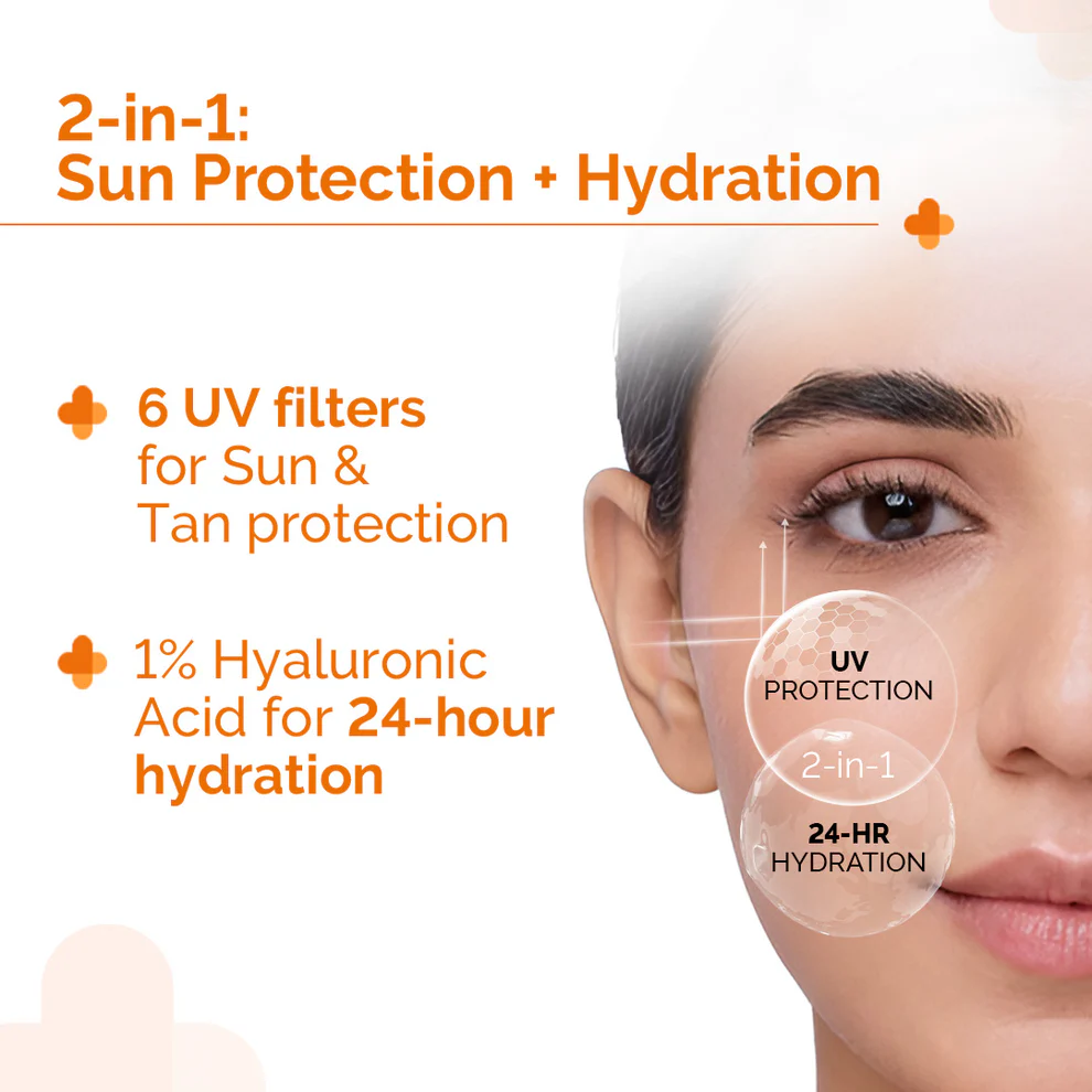 The Derma Co 1% Hyaluronic Sunscreen SPF50 PA++++ for Normal to Oily Skin (50g)
