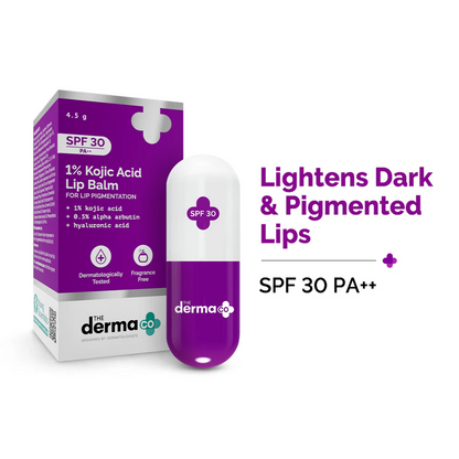 The Derma Co 1% Kojic Acid Lip Balm SPF 30 PA++ for Lip Pigmentation (4.5g)