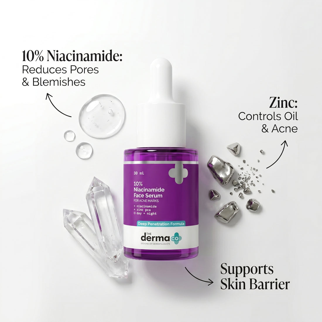 The Derma Co 10% Niacinamide Face Serum for Acne Marks (30ml)