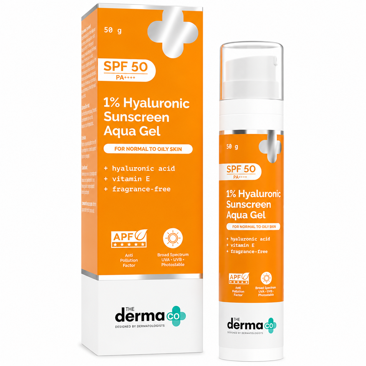 The Derma Co 1% Hyaluronic Sunscreen SPF50 PA++++ for Normal to Oily Skin (50g)
