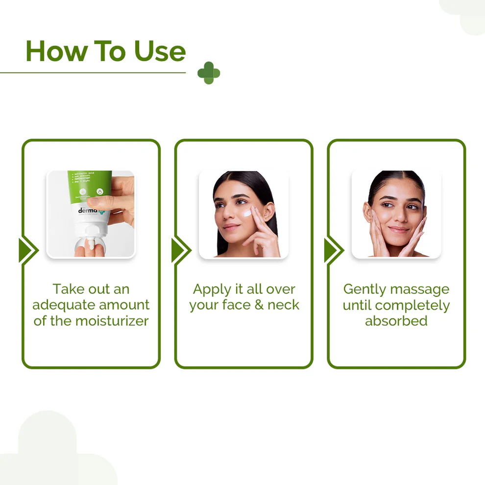 The Derma Co 1% Salicylic Acid Oil-Free Face Moisturizer for Active Acne (50g) how to use