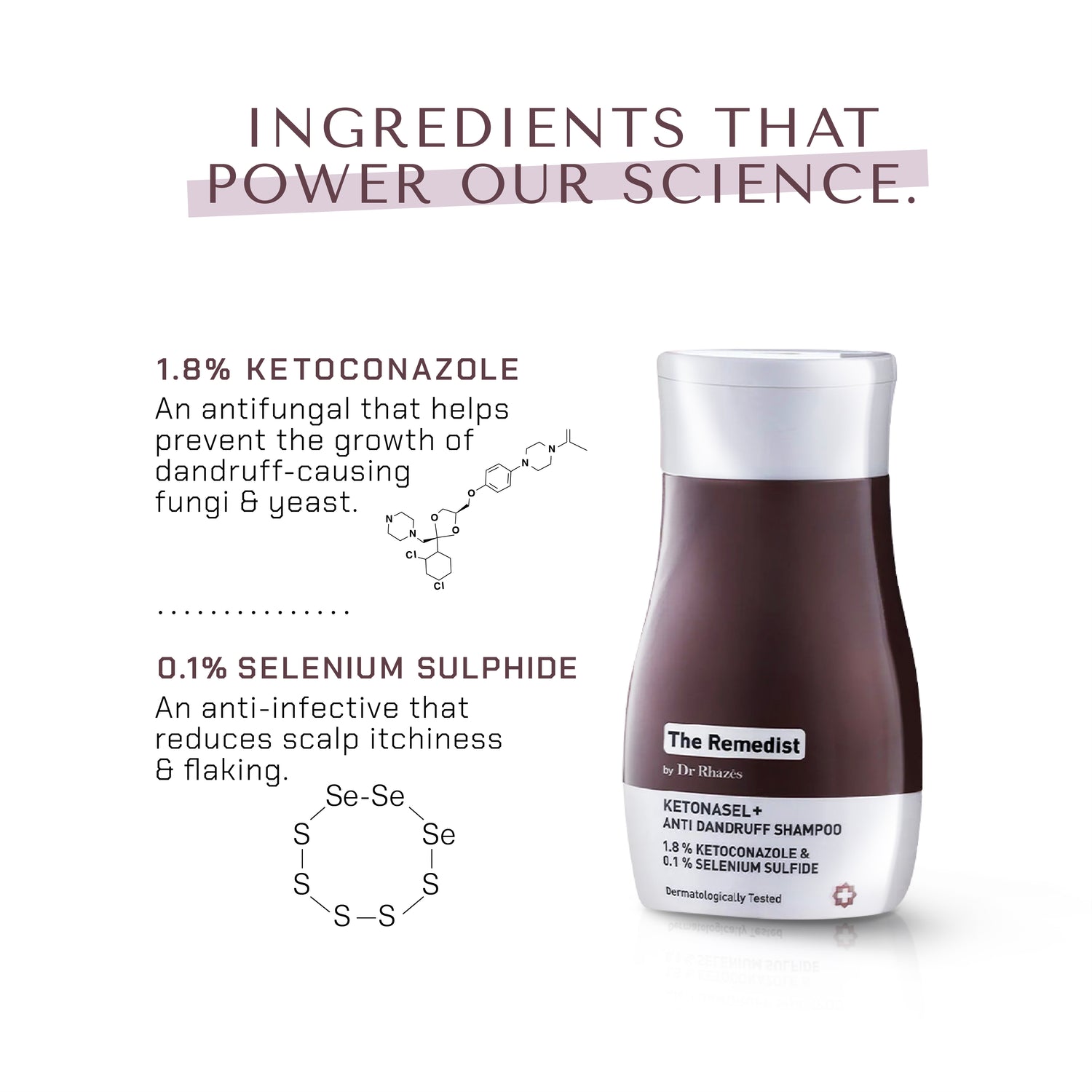The Remedist by Dr Rhazes Ketonasel + Anti Dandruff Shampoo (100ml) ingredients
