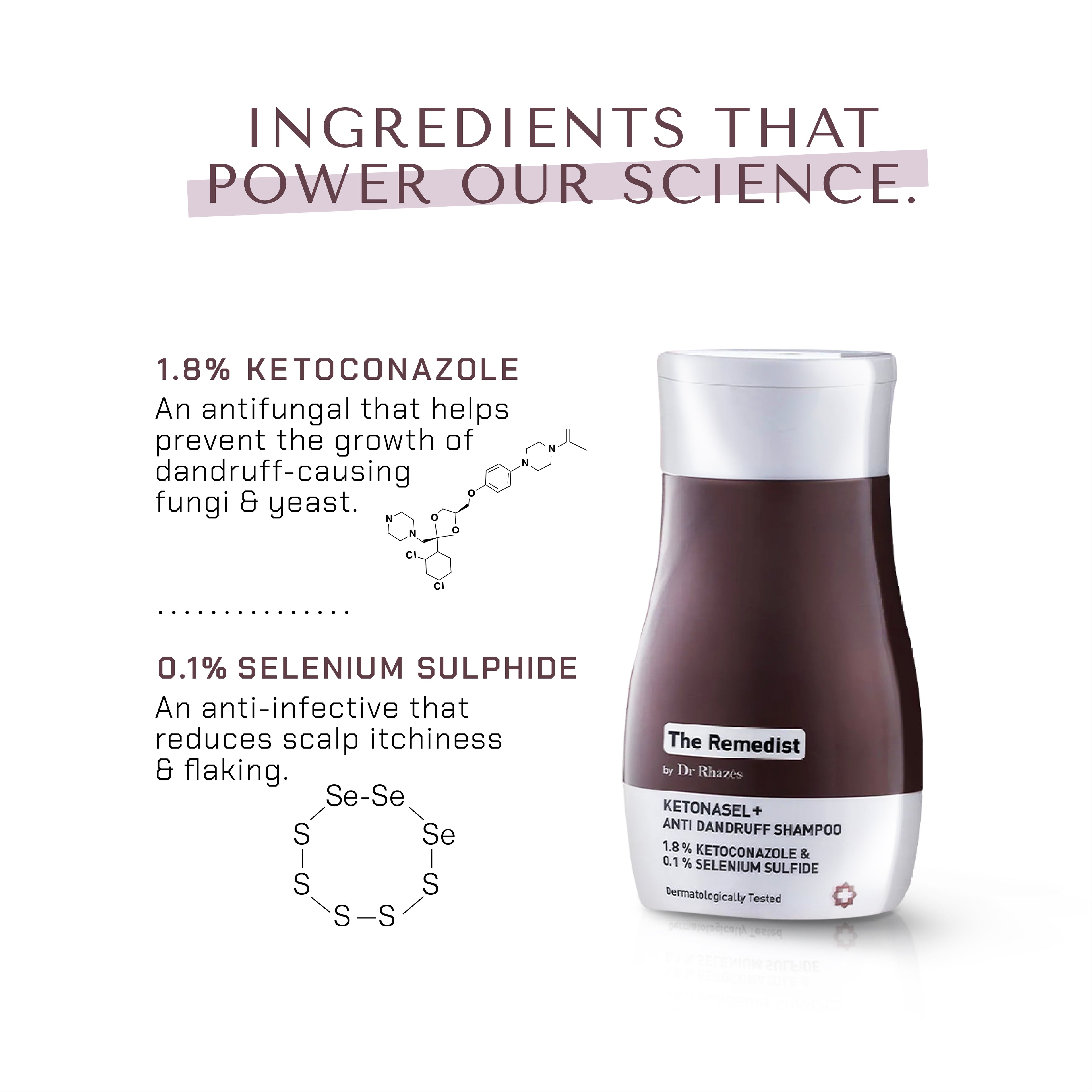 The Remedist by Dr Rhazes Ketonasel + Anti Dandruff Shampoo (100ml) ingredients
