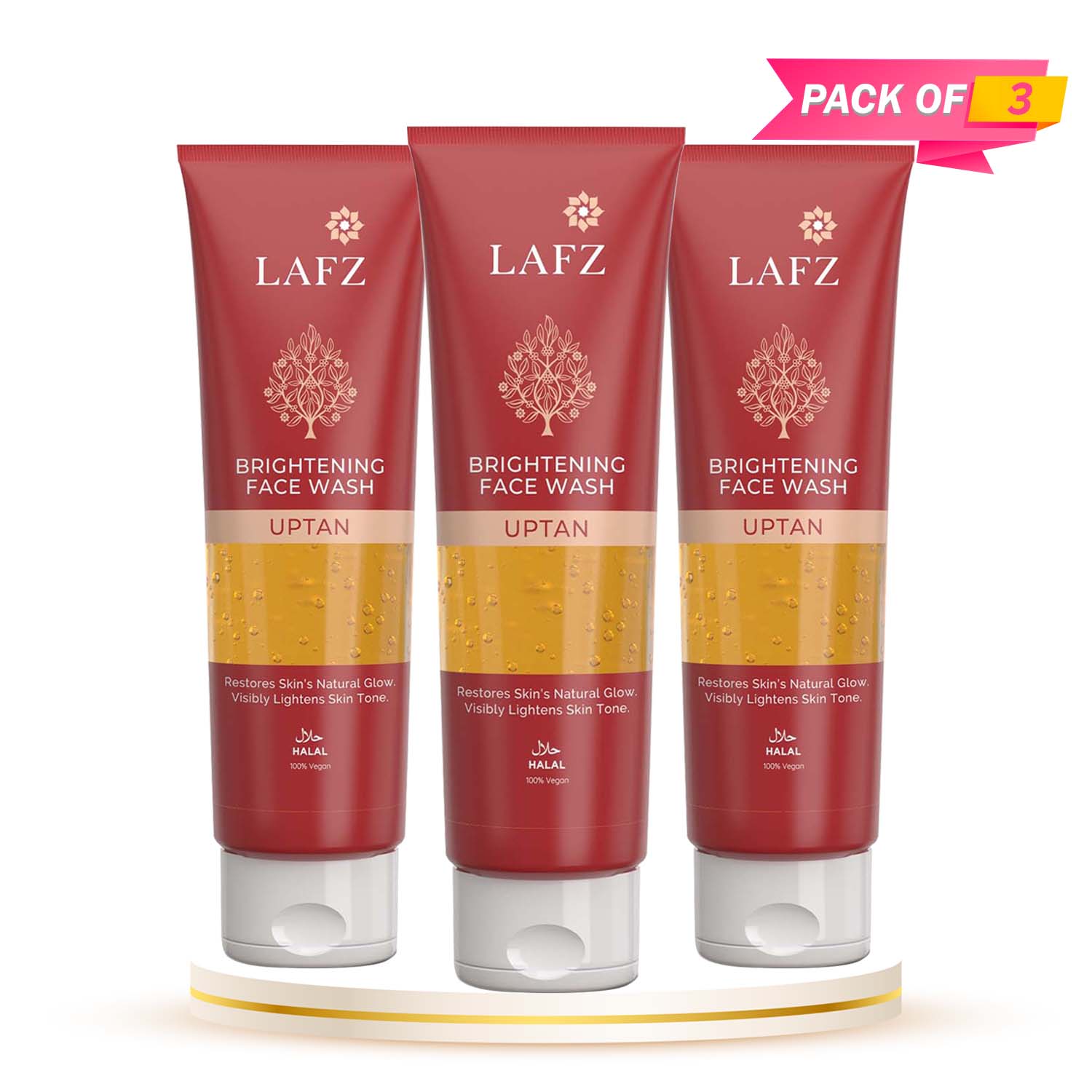 Lafz Uptan Brightening Face Wash (75ml) - Tube Pack of 3