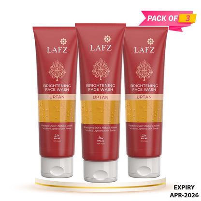 Lafz Uptan Brightening Face Wash (75ml) - Tube Pack of 3