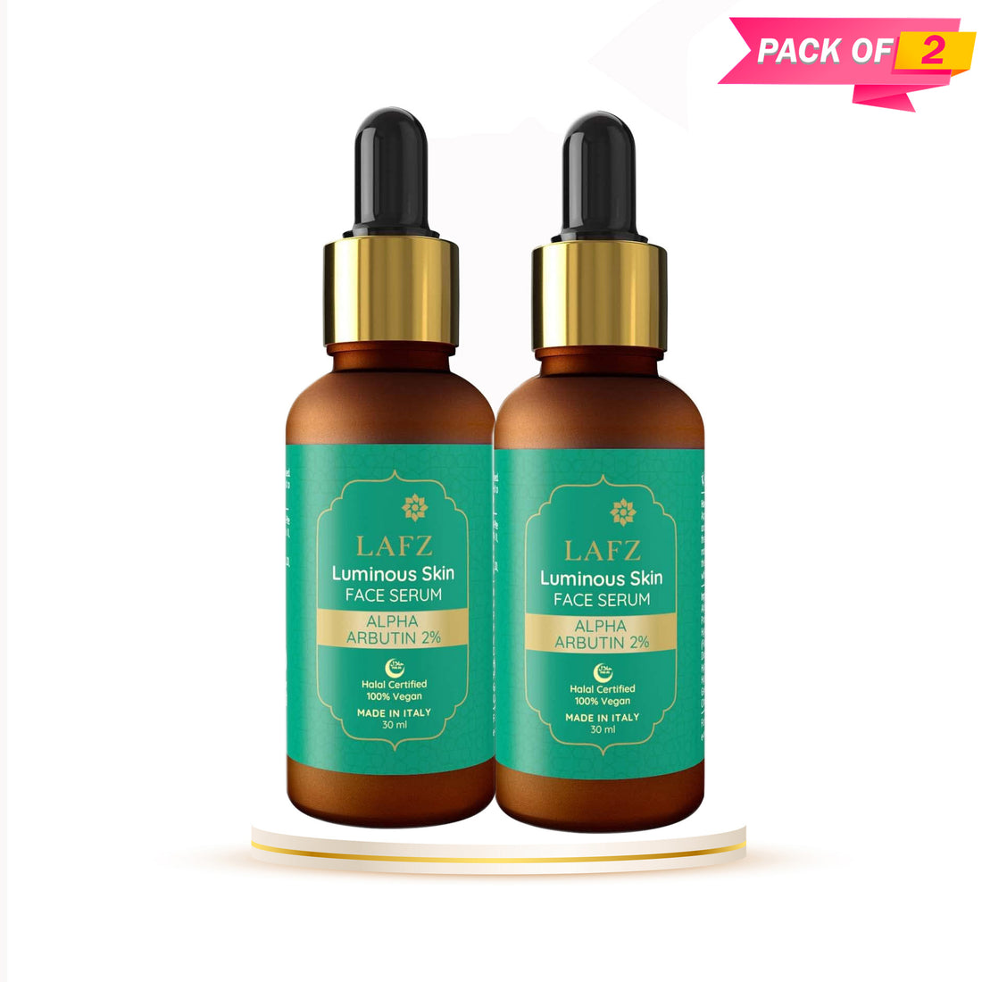 Lafz Luminous Skin Face Serum (30ml) - Alpha Arbutin (Pack of 02)
