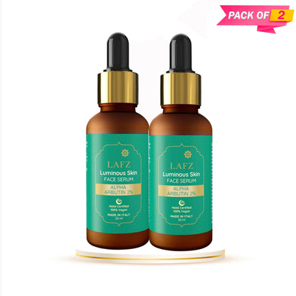 Lafz Luminous Skin Face Serum (30ml) - Alpha Arbutin (Pack of 02)