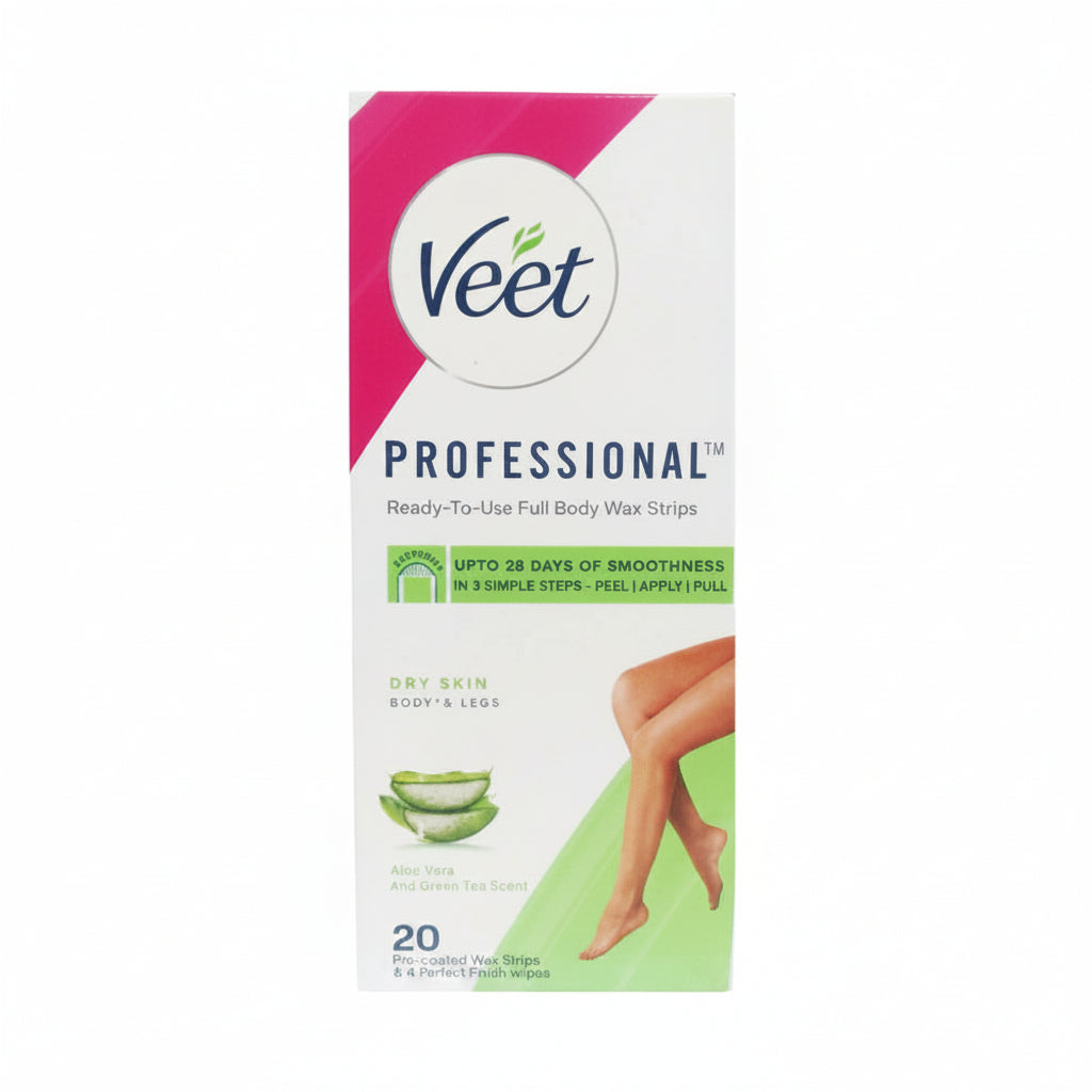 Veet Professional Ready To Use Aloe Vera Full Body 20 Wax Strips