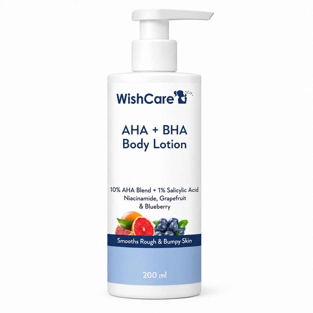 Wishcare AHA BHA Body Lotion with Niacinamide, Grapefruit &amp; Blueberry (200ml)
