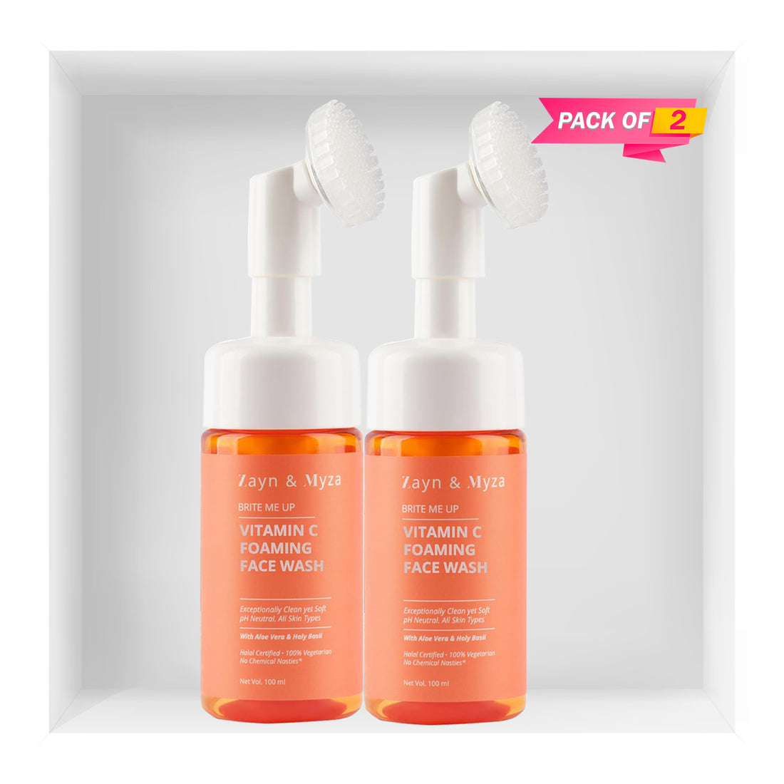 ZM Vitamin C Foaming Face Wash (100ml) - Pack of 02