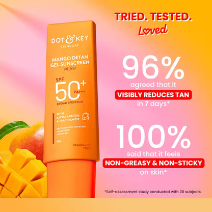 Dot &amp; Key Mango Detan Oil-Free Sunscreen SPF 50+ PA+++ 50g