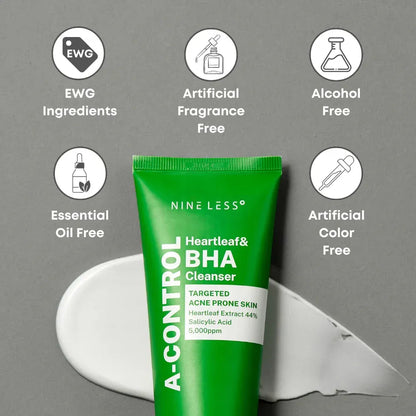 Nine Less A-Control Heartleaf &amp; BHA Cleanser 120ml