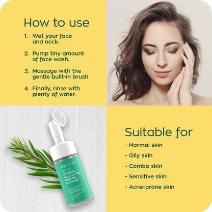Zayn &amp; Myza Tea Tree and Salicylic Acid Foaming Face Wash for Women (100ml) - Pack of 02