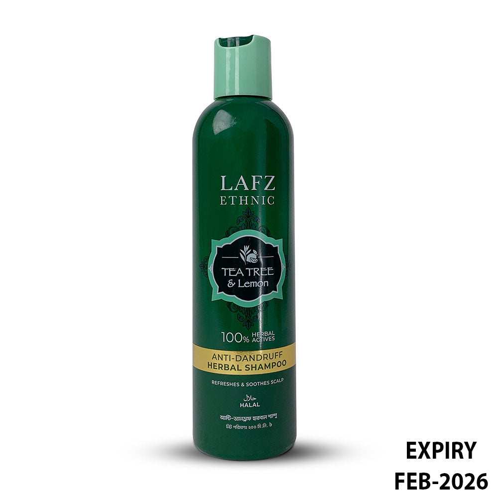 Lafz Ethnic Tea Tree and Lemon Anti-Dandruff Herbal Shampoo (200ml)