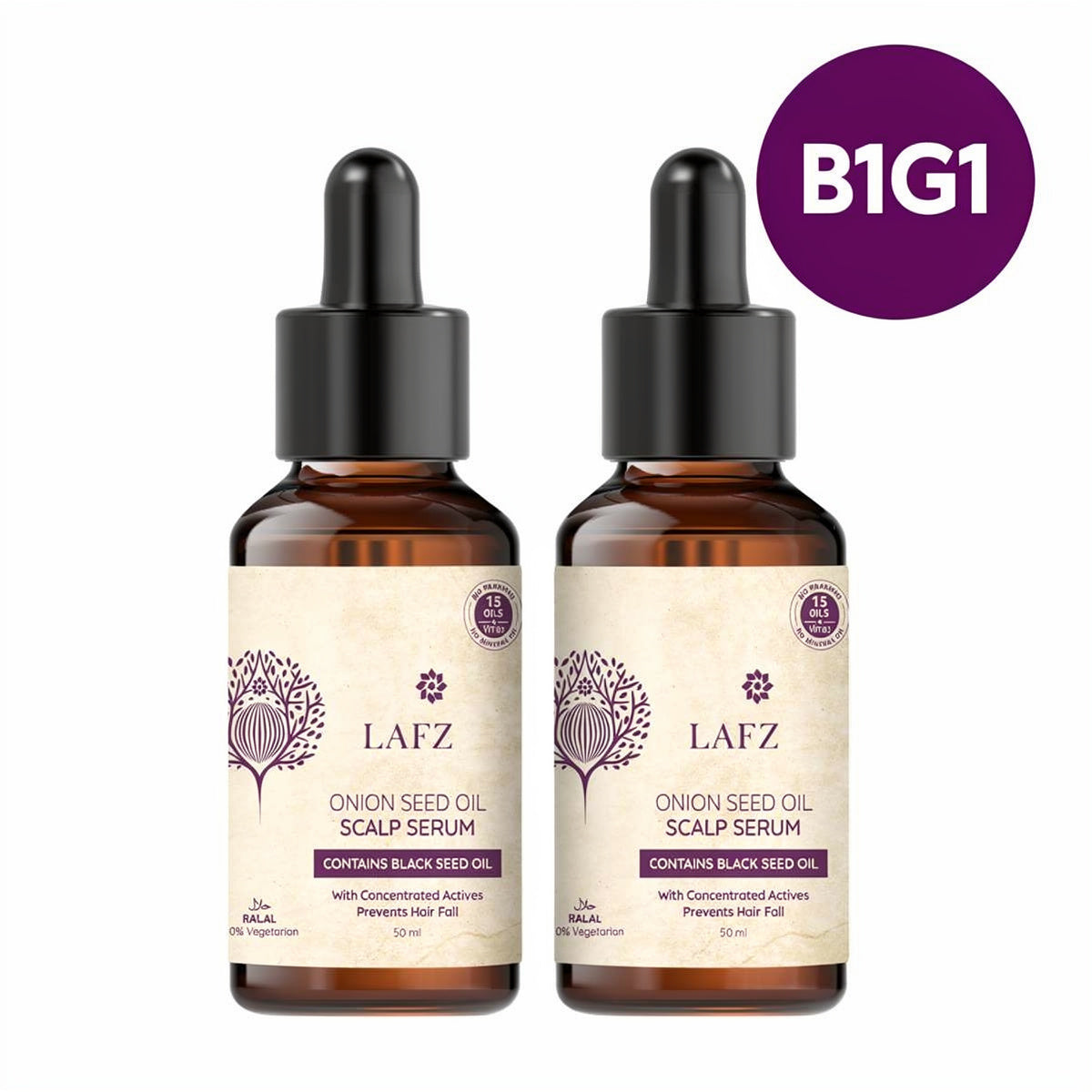 Lafz onion seed oil scalp serum (50ml) - B1G1