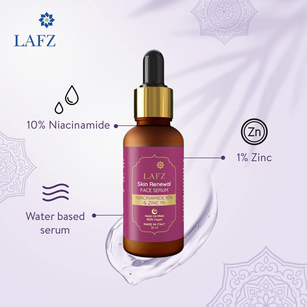 Lafz Skin Renewal Face Serum (30ml) - Niacinamide 10% &amp; Zinc 1%