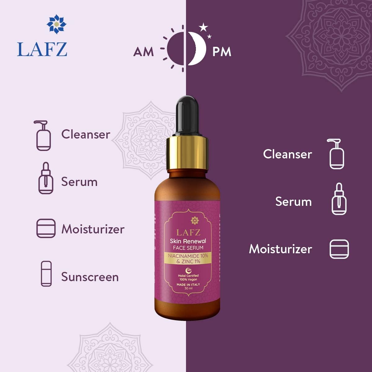 Lafz Skin Renewal Face Serum (30ml) - Niacinamide 10% &amp; Zinc 1%