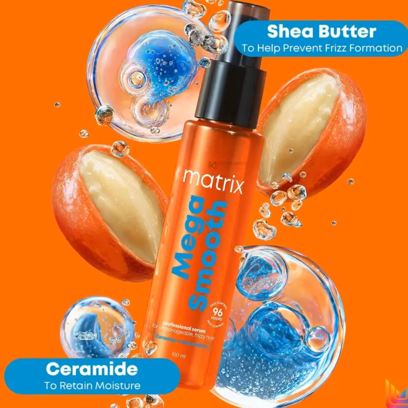 MATRIX Mega Smooth Anti-Frizz Serum with Shea Butter and Ceramides (100ml)