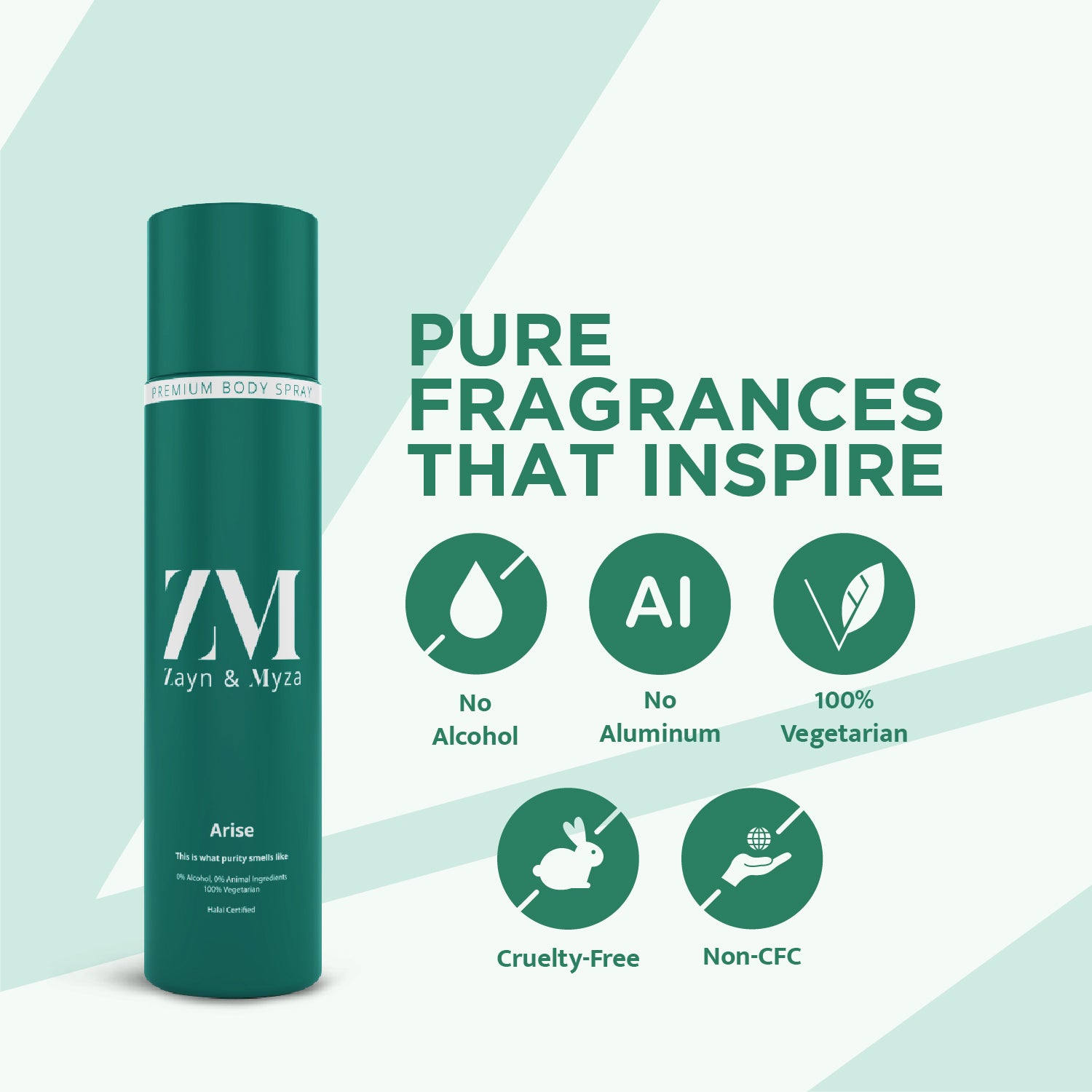Zayn &amp; Myza Premium No Alcohol Perfume for Men (160ml) - Arise