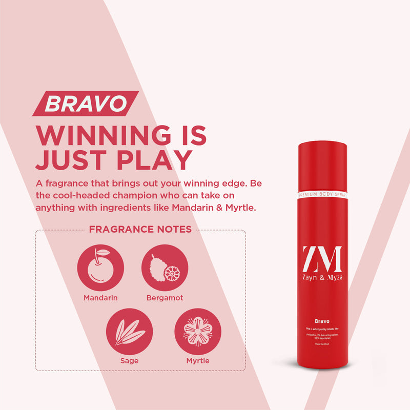 Zayn &amp; Myza Premium No Alcohol Perfume for Men (160ml) - Bravo