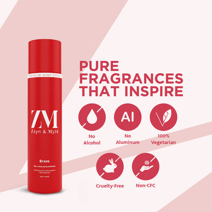 Zayn &amp; Myza Premium No Alcohol Perfume for Men (160ml) - Bravo
